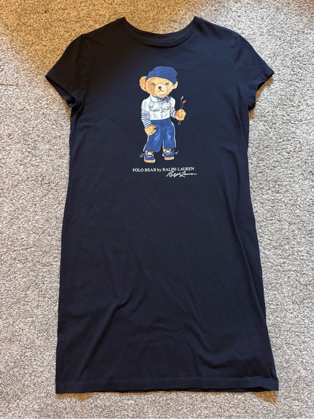 Polo by Ralph Lauren Navy Kids Polo Bear Graphic Tee Dress